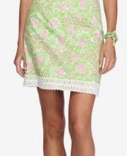 Lilly Pulitzer Sunnyside Lion Skirt Size 2 Green Pink