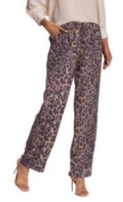 Joie Daltona Leopard Print Crepe Drawstring Pants Size M