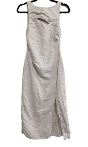 & other stories cut out 100% linen midi dress size 4