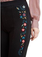 Modcloth I Admire Your Quirk Ponte Black Floral Pants