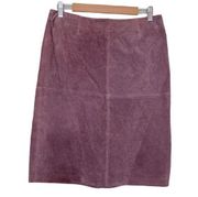 Newport News mauve sueded leather pencil skirt