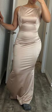 Maxi Mermaid Formal Dress Nude Pink