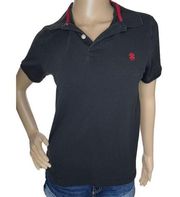Izod Black Short Sleeve Polo Shirt With Red Logo