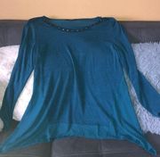 SIMPLY VERA VERA WANG Blue/Green Tunic Top Size L