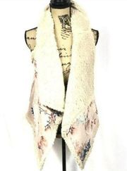 BB Dakota Ultra Soft Floral Sherpa Wubby Vest Lage