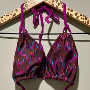 PATAGONIA | Upswell Brown Purple Patterned Triangle String Bikini Top