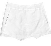 Aqua Womens Asymmetrical Skort Envelope Skirt Front, Shorts Pockets White S NWOT