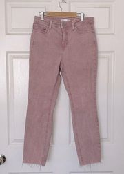 LC Lauren Conrad dusty rose pink distressed ankle skinny jeans 6