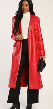 Coat! This stunning vegan leather trench coat 