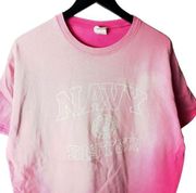 Soffe Navy Sister T Shirt Pink White L Large Graphic Tee 100% Cotton Tie Dye