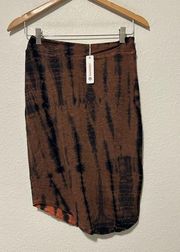 NEW Sundry Women's Size 1 Small Skirt Tie Dye Bleach Pull On Stretch Made in USA