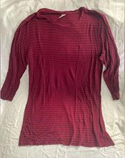 Old Navy Maroon with navy stripes  tunic length shirt