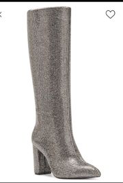 I.N.C Paiton Block-Heel Silver Grey Knee High  Boots 7M