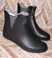 London Fog Black Rain Boots Snow Ankle Boots Size 9