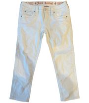 Rock Revival Sundee Easy Stretch Cropped White Jeans Size 26