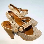 Lucky Brand Heels Sandals Shoes Meli Open Toe Leather Platform Sandals Size 8.5