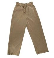 Lucky Brand Paper Bag Elastic Waist Pull-On Utility Pants Camel Brown size 2