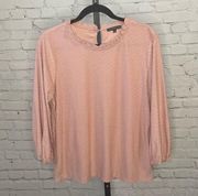 Adrianna Papell Pink Long Sleeve Top Size Large