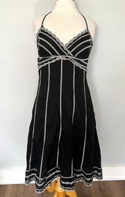 White House Black Market Black White Embroidery Sundress