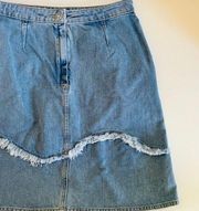 Anthropologie x M.i.h Jeans Villa Cotton Raw Wave High Rise Denim Skirt