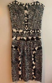 100% Silk Sleevless Animal Print Shift Dress Size 10