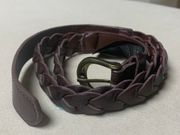 Brown Leather Braided Belt