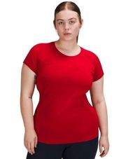 LULULEMON Women Swiftly Tech Short Sleeve Crew Shirt Dark Red Size Medium