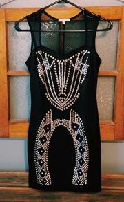 Charlotte Russe ••Black Studded Dress