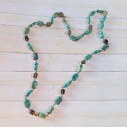 Silpada 925 Turquoise And Smokey Quartz Multi Gemstone Necklace