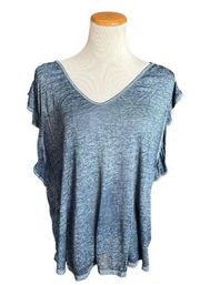 Womens Jessica Simpson Indigo Flutter Sleeve Tissue Tee Shirt - Sz 3X