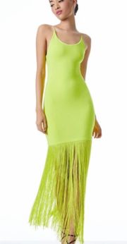 neon fringe dress