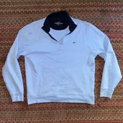 VINEYARD VINES LIGHT BLUE & NAVY QUARTER ZIP PULLOVER