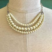 Aeropostale faux pearl multi strand necklace