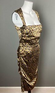 Nicole Miller Collection animal print cap sleek sheath dress size 8 silk