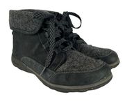 Chaco Waterproof Boots Womens 9.5 Black Gray Chukka Ankle Leather Wool Barbary