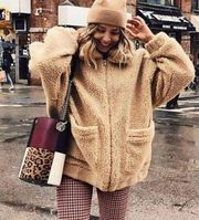 I.AM.GIA Pixie Tan Teddy Bear Coat Zip S