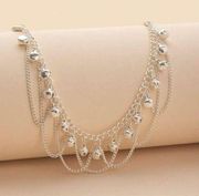 2pc Euro-american Style Metal Layered Chain & Bell Design Anklet For Women Beach