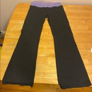 Lululemon groove yoga pants with purple waistband