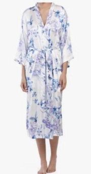 LINEA DONATELLA Womens Noralee Floral Long Silky Robe Size Medium New