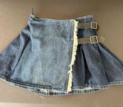 Burberry Pleated Mini Denim Skirt Size 6