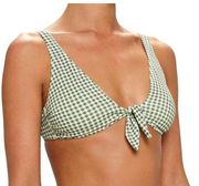 Eberjey Betty Cassidy Bikini Top Artichoke Checkered Green Size Small NWT