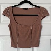 JLuxLabel Seamed Cap Sleeve Crop Top - Size M