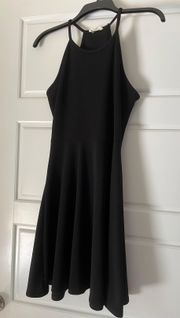 Black Halter Skater Dress