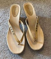 New timberland cork heeled sandals 10
