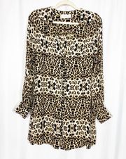 A.L.C. Daisy Silk Leopard Print Mini Dress Kim Kardashian