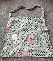 Free People Women’s Pink Dandelion Floral Sheer Boho Thin Tote Bag Purse