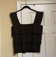 J. Crew Pleated Ruffle Tank Top