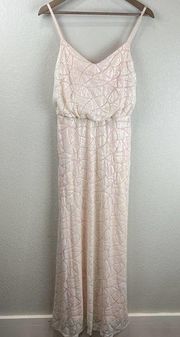 Slate And Willow Dress Women 4 Pink Maxi Sequins Classic