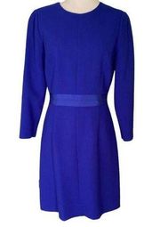 J. Crew Women's Size 8 Royal Blue Double-Faced Wool Crepe Dress