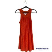 Laundry By Design Orange Eyelet Halter Style Shift Dress Size Large